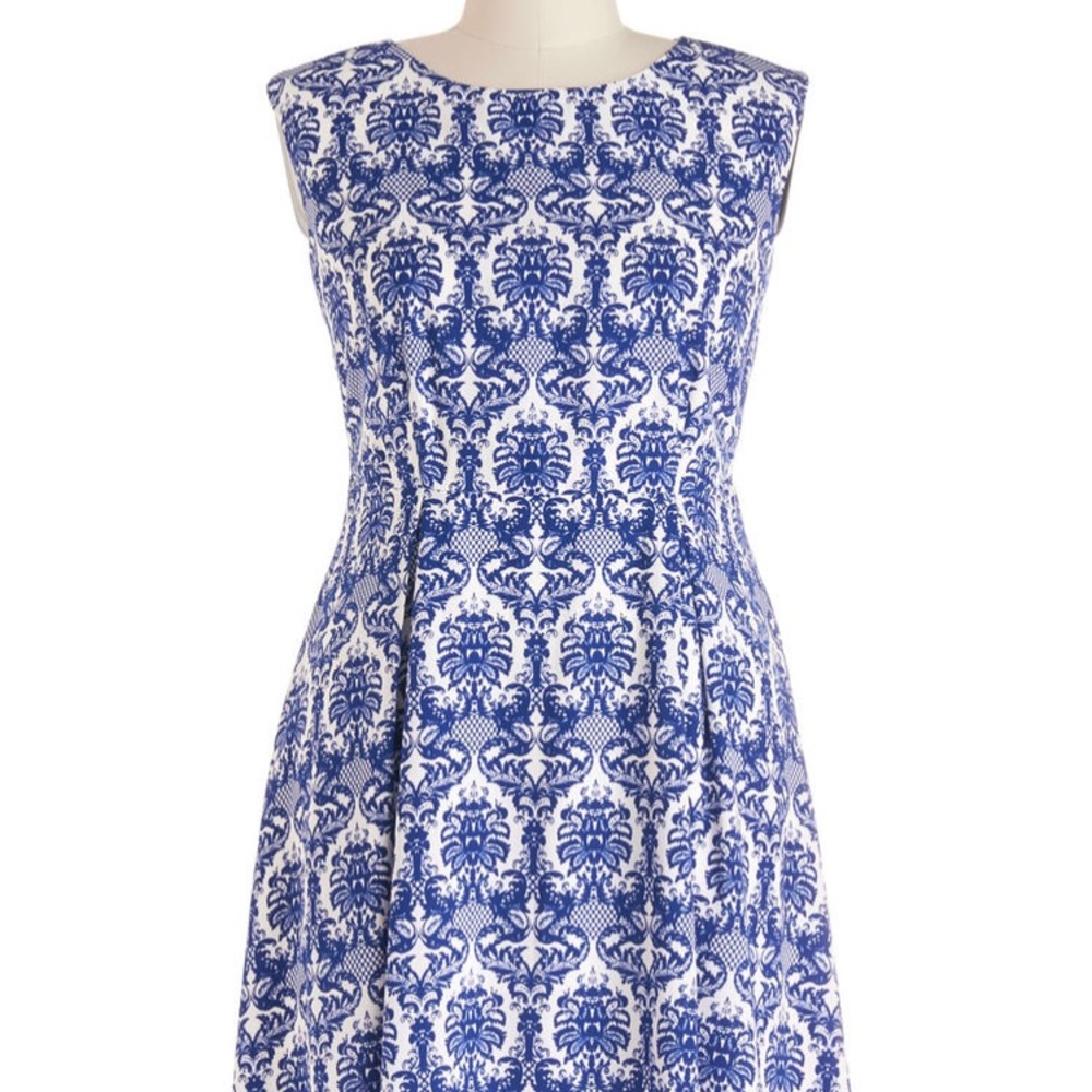 New Colbalt blue pattern dress 2x